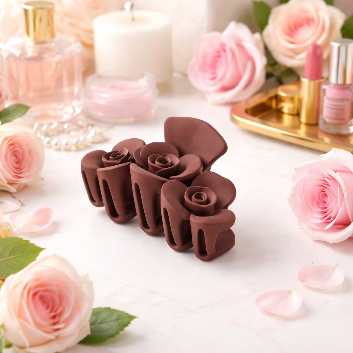 Elegant Rose-Shaped Hair Claw Clip for Women & Girls (1 Pc)