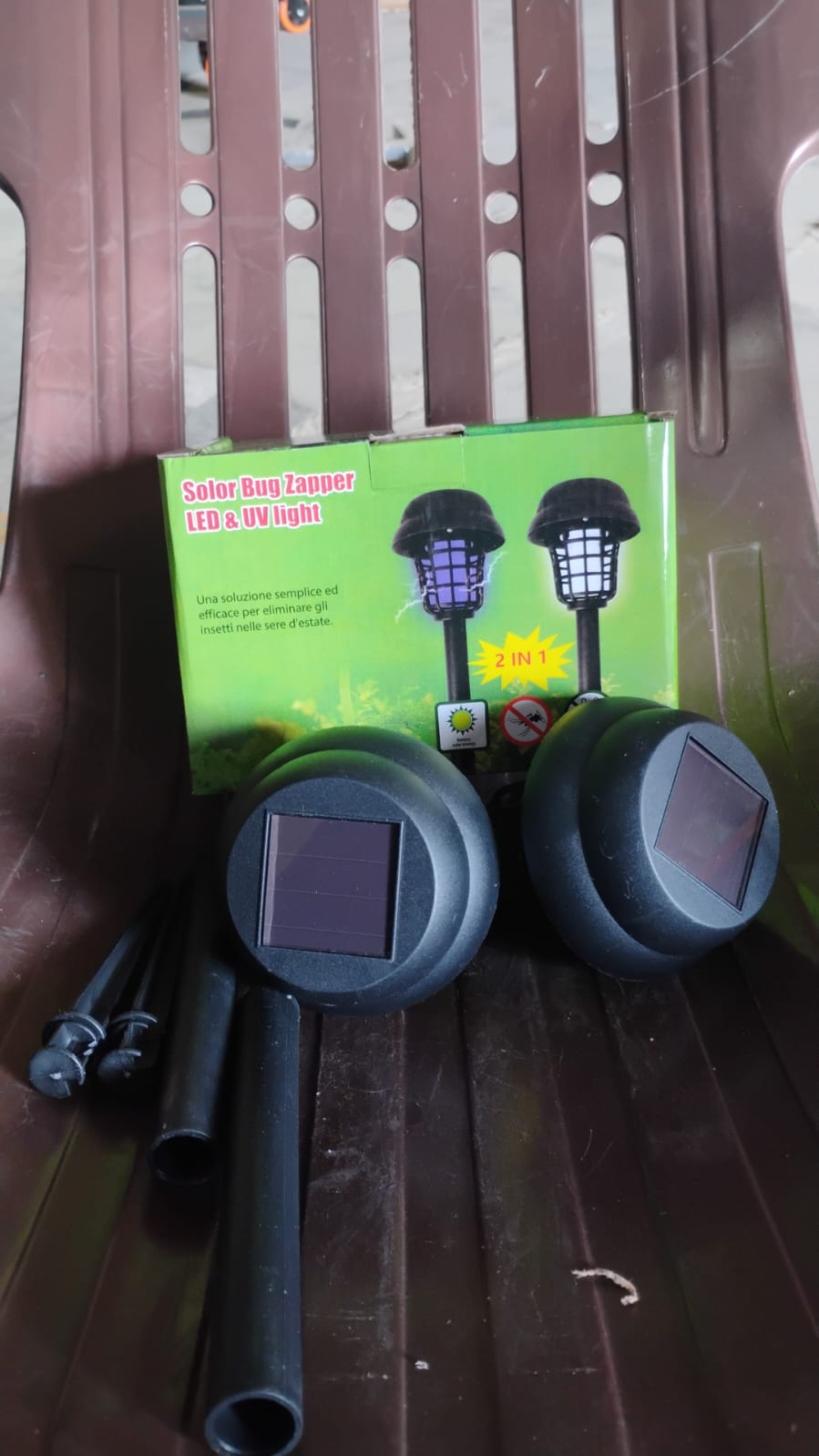 Garden Lighting UV LED Solar Powered LED Mosquito Trap / Bug Zapper  (2 Pc) Your Brand