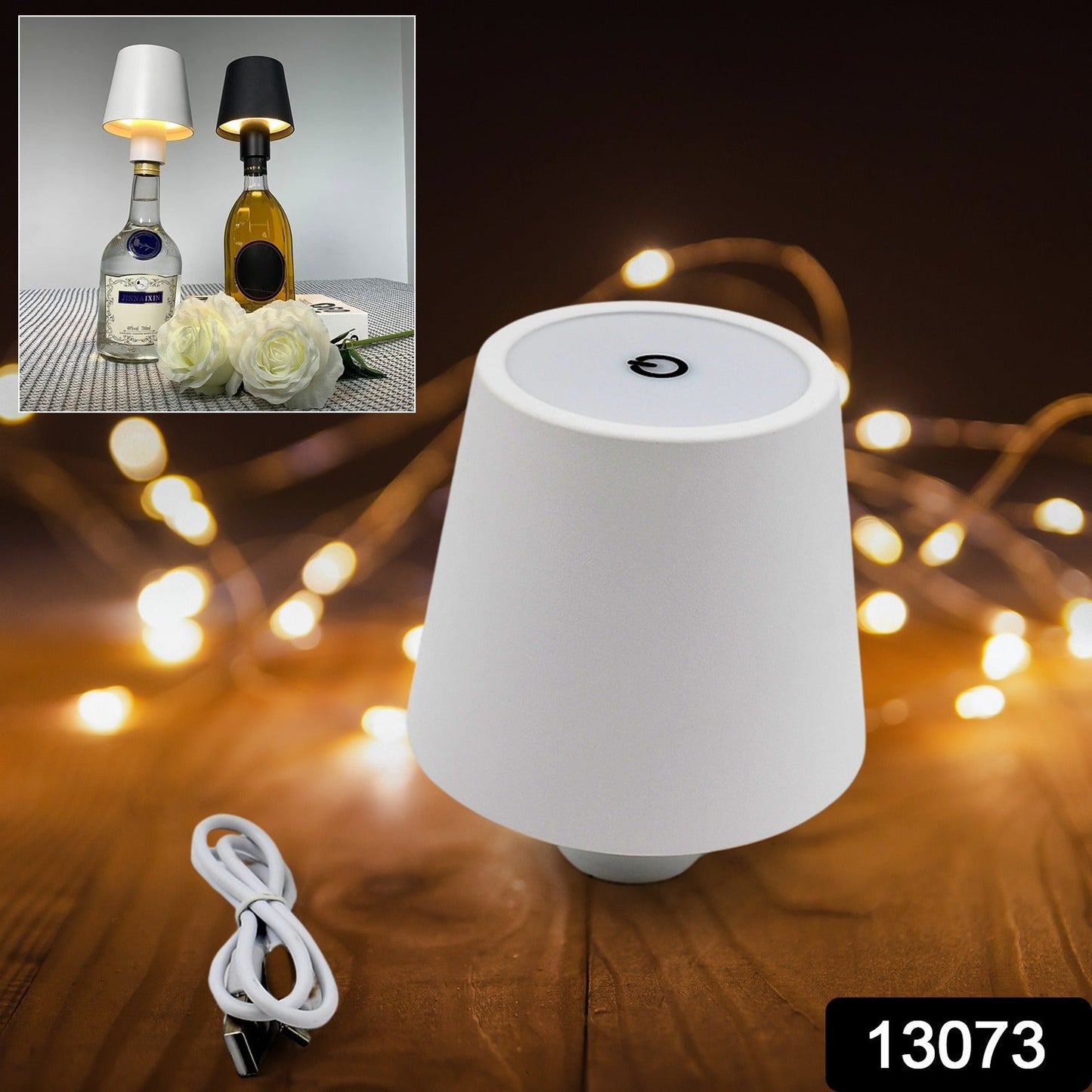 LED Dimmable Bottle Lamp 3 Color Temperature, Wireless Table Lamp for Indoor and Outdoor, USB Rechargeable Bottle Lamp for Family, Restaurant & Bar (1 Pc) Your Brand