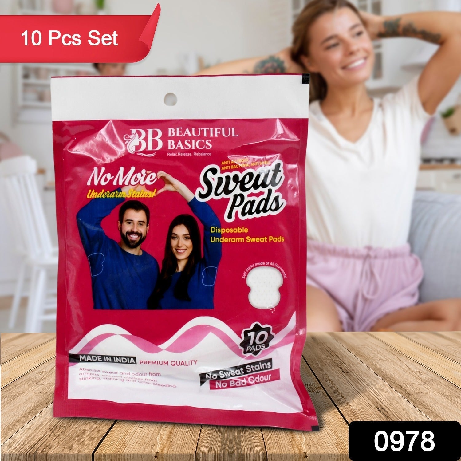 Underarms Sweat Pads Disposable Highly Absorbent Pads Cotton Anti-Allergic Anti Bacteria Anti Smell Underarm Perspiration Pad For Men And Women (Pack of 10) Your Brand