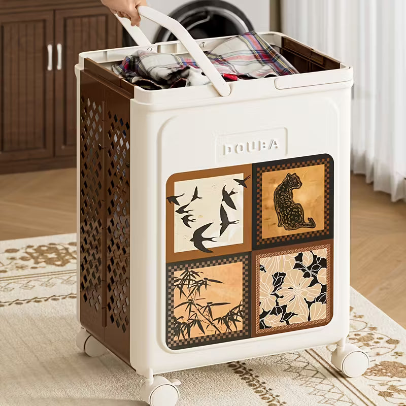 Foldable Rolling Laundry Basket
