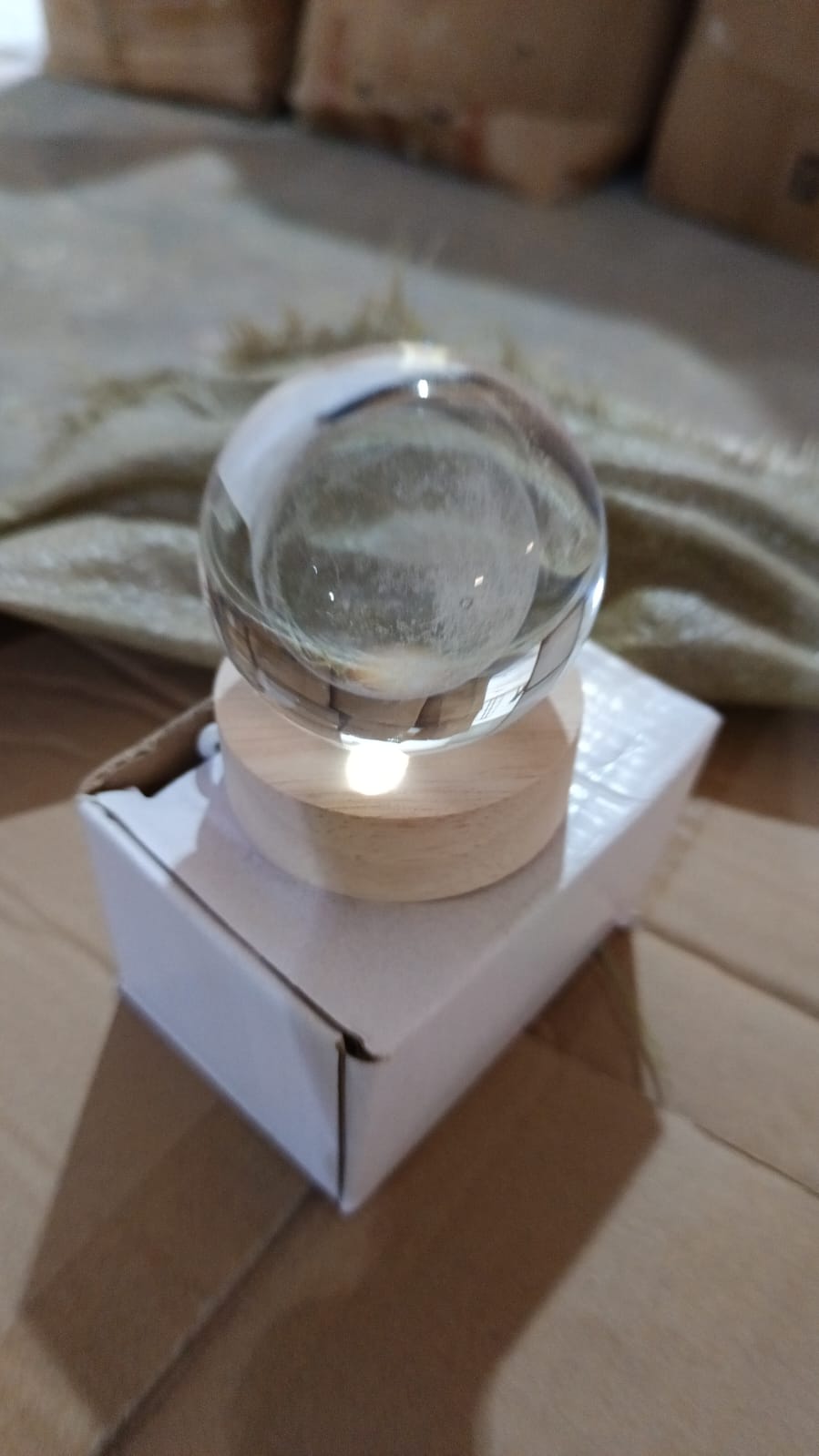 Moon 3D Crystal Ball Lamps with Base For Bedroom 3D Lamps (1 Pc) Your Brand