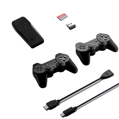 Wireless Controller Gamepad with 10,000+ Games, 4k Ultra HD Game Sticks Output, and 2.4GHz Wireless Controller Video Games with 64gb Memory Card (1 Set) Your Brand