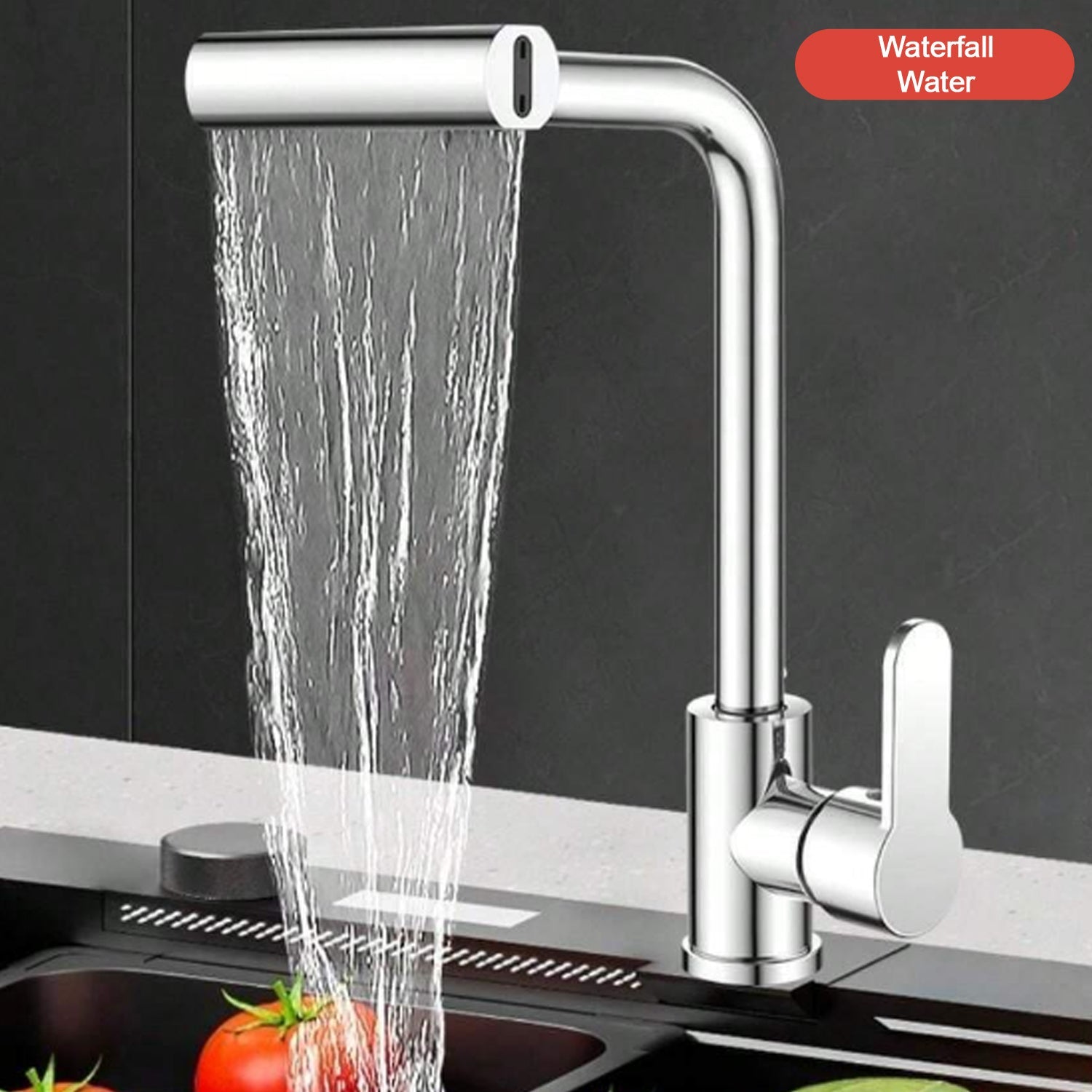 Multifunction Shower Waterfall Kitchen Faucet, 360° Rotation Waterfall Kitchen Faucet, Touch Kitchen Faucet, Faucet Extender for Kitchen Sink, Swivel Waterfall Kitchen Faucet for Washing Vegetable Fruit (4 In 1 ) Your Brand