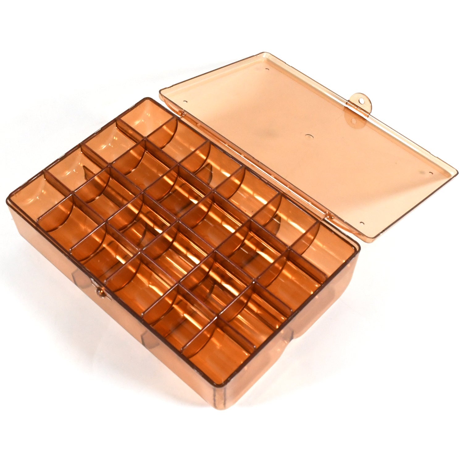2 layer Acrylic Jewelry Storage Box Dustproof Earring Box, Storage Box Portable Nail Art Storage Case, 24-Grid Small and 6-Grid Big case Makeup Vanity Box (1 Pc / 30 Compartment) Your Brand