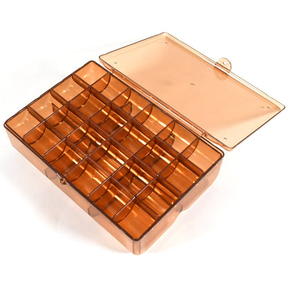 2 layer Acrylic Jewelry Storage Box Dustproof Earring Box, Storage Box Portable Nail Art Storage Case, 24-Grid Small and 6-Grid Big case Makeup Vanity Box (1 Pc / 30 Compartment) Your Brand