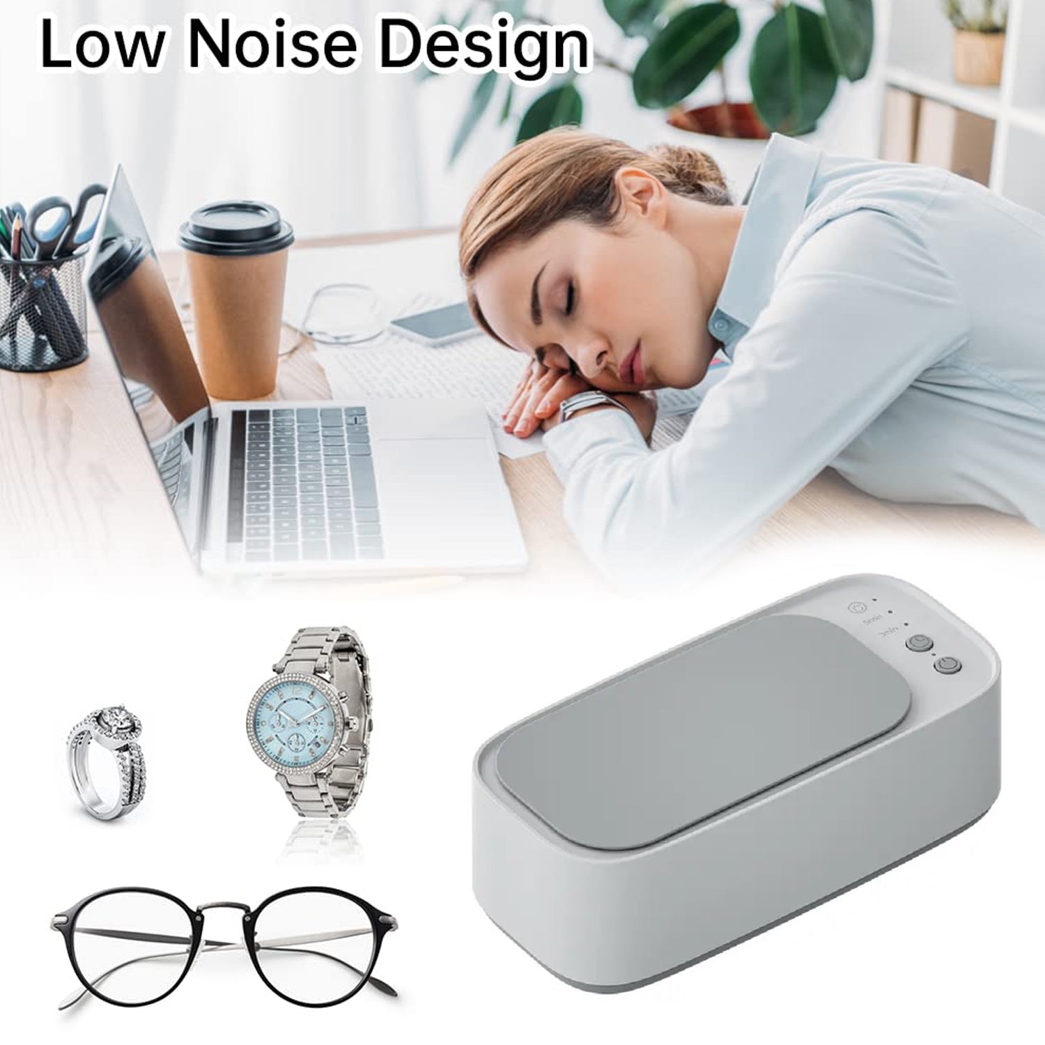 Ultrasonic Jewelry, Cleaner, Ultrasonic Cleaning Machine, Portable Jewelry Cleaning Machine for Jewelry, Ring, Silver, Retainer, Glasses, Watches, Coins, High Frequency Vibration Machine google/ optical cleaner machine (USB Operated) Your Brand