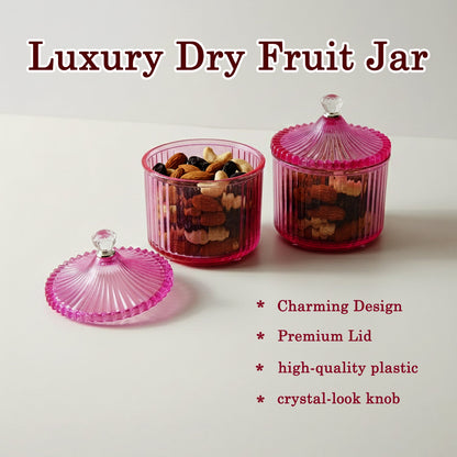 Plastic Luxury Transparent Dry Fruit Storage Jars  (2 Pc)