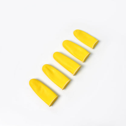 Finger Caps, Silicone Finger Protectors Sleeves (Finger Cots / 5 Pcs Set / yellow) Your Brand