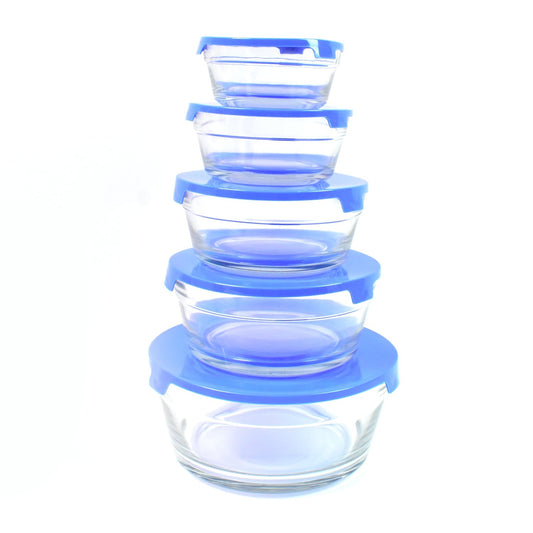 Modern Glass Bowl Set Mixing / Storage Bowls with Lids (5 Pcs Set) Your Brand