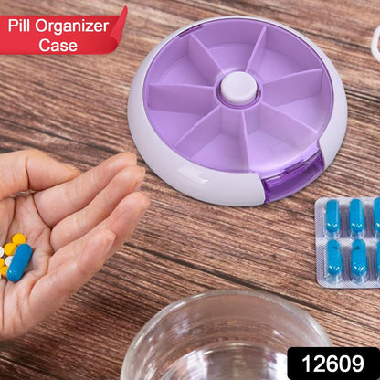 Pill Box Medicine Dispenser 7-Day Week Weekly Whee Cute Portable fruit style 7 grid seal rotation Pill Organizer Medicine Box (1 Pc) Your Brand