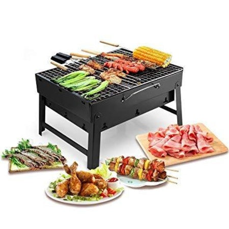 126 Folding Barbeque Charcoal Grill Oven (Black Carbon Steel) Wukusy