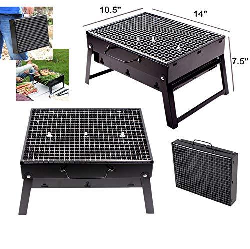 126 Folding Barbeque Charcoal Grill Oven (Black Carbon Steel) Wukusy