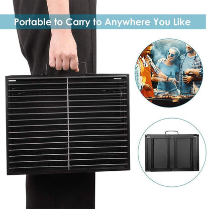 126 Folding Barbeque Charcoal Grill Oven (Black Carbon Steel) Wukusy