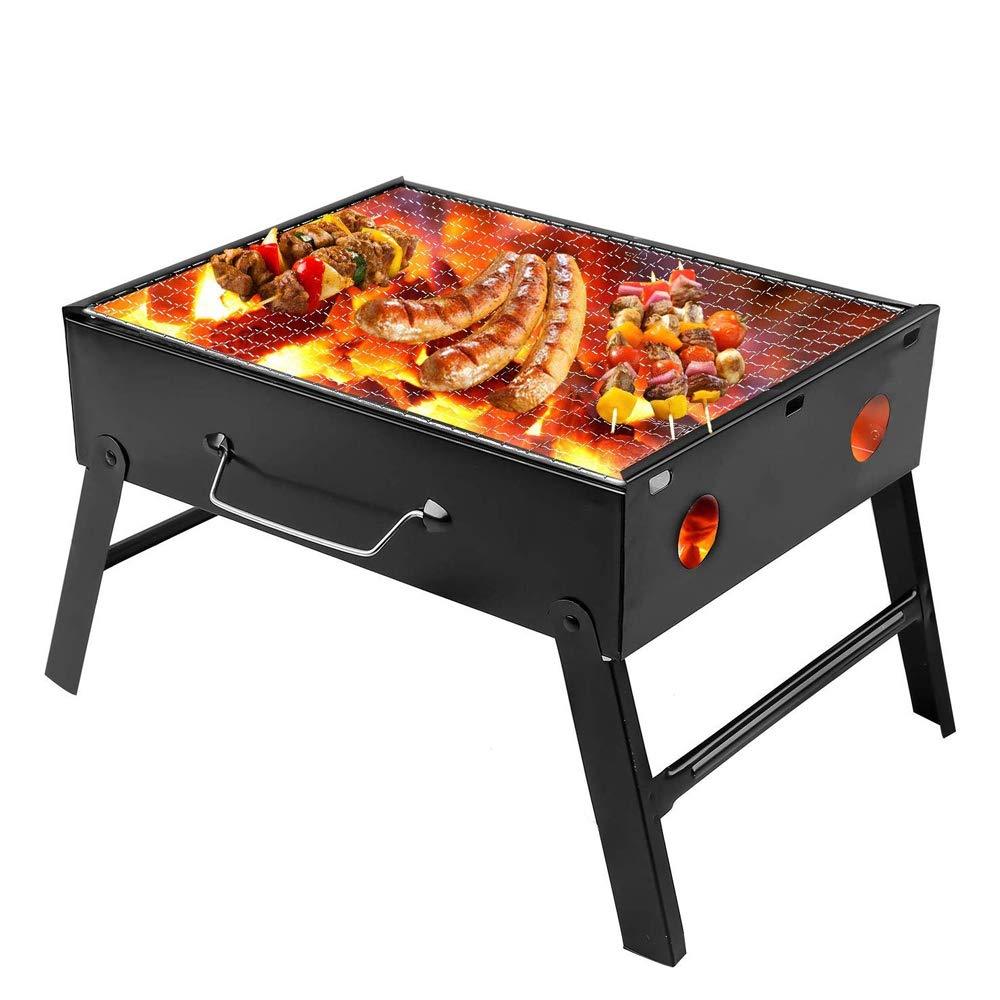126 Folding Barbeque Charcoal Grill Oven (Black Carbon Steel) Wukusy