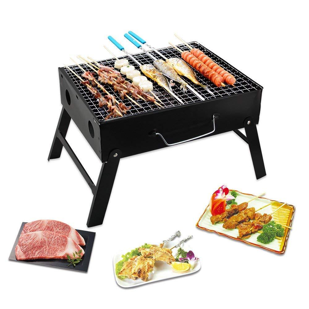 126 Folding Barbeque Charcoal Grill Oven (Black Carbon Steel) Wukusy