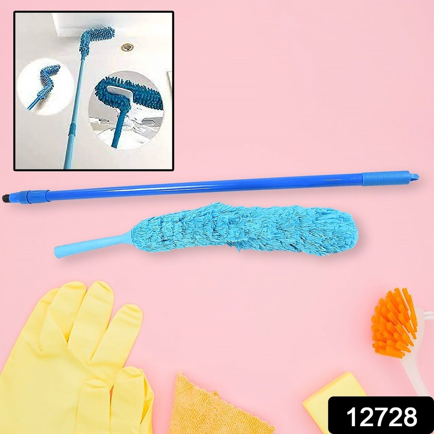 Long Handle Dust Cleaning Brush, Adjustable Microfiber dust Brush, Foldable Home appliances Ceiling Cleaner, Latest Home Improvement Products Your Brand