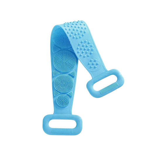 Silicone Body Back Scrubber Double Side Bathing Brush for Skin Deep Cleaning Massage, Dead Skin Removal (77 Gm | Small Size / 1pc) Your Brand