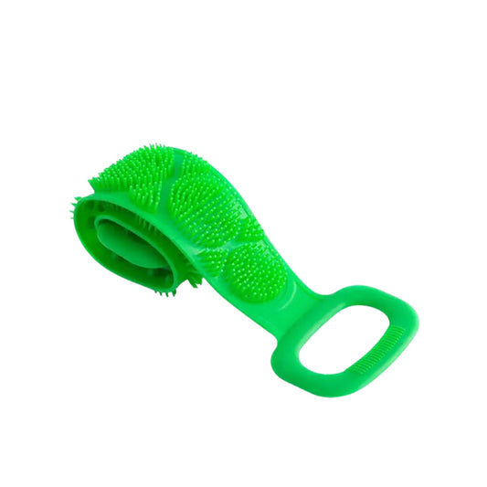 Silicone Body Back Scrubber Double Side Bathing Brush for Skin Deep Cleaning Massage, Dead Skin Removal (135 Gm | Big Size / 1pc) Your Brand