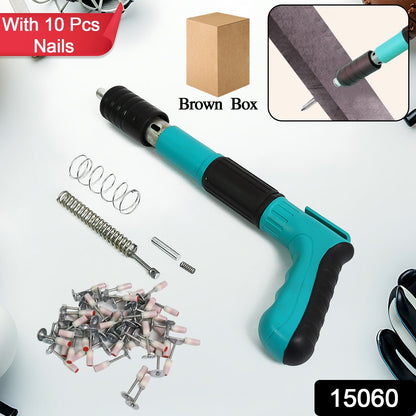Manual Steel Nails Gun, Nail Wall Fastening Tool with 10 Nails (1 Set) Your Brand