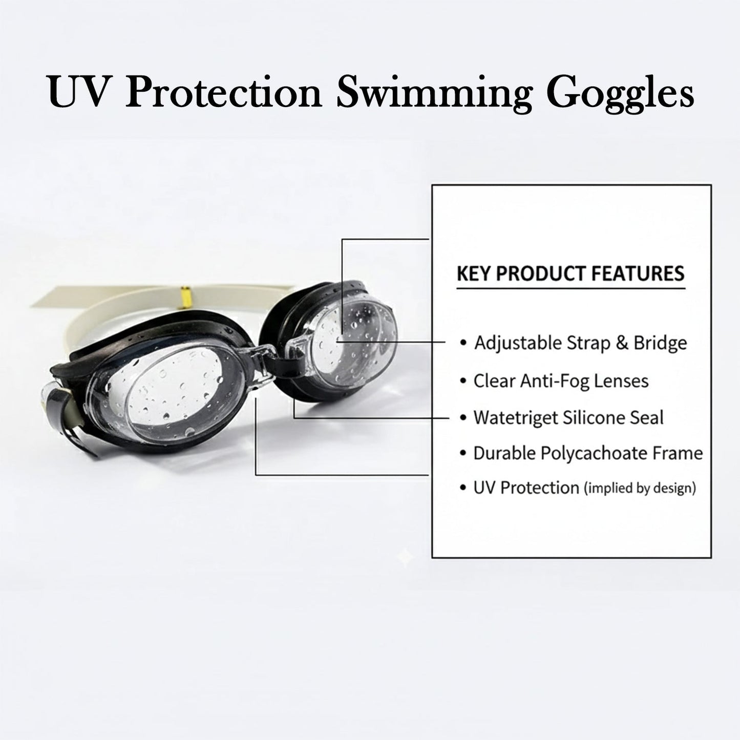 UV Protection Swimming Goggles (1 Pc)