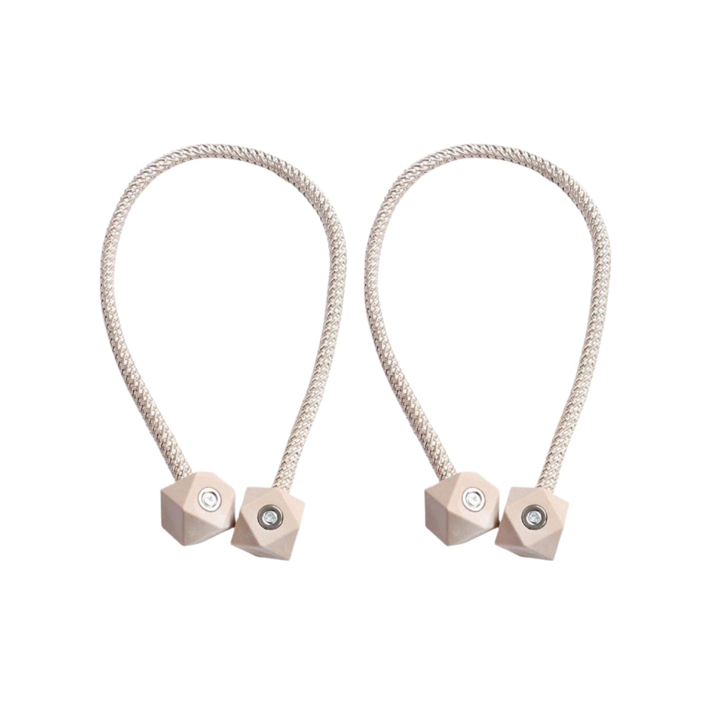 Non-Magnetic Curtain Tiebacks: Decorative Pearl Design (2 Pc (Without Magnet Buckle)
