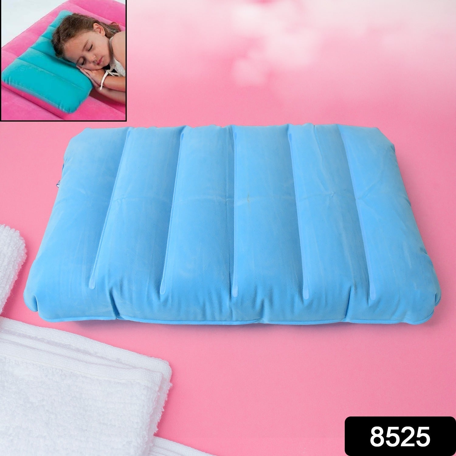 Inflatable Camping Pillows, Travelling Air Pillow Soft Comfortable Air Inflatable Travel Pillow  (48×30 Cm / 1 pc) Your Brand