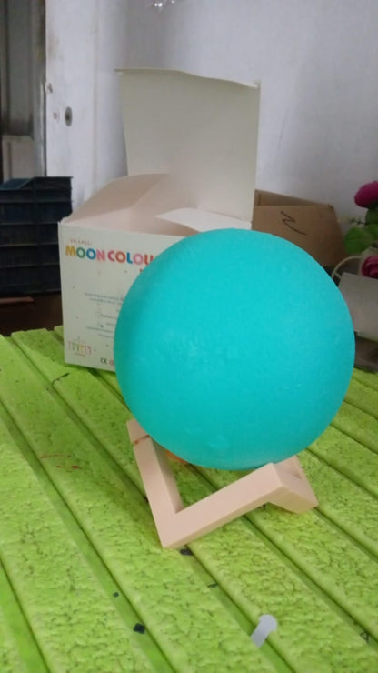 Moon Night Lamp with Plastic Stand Night Lamp for Bedroom (19 x14 Cm / 1 Pc) Your Brand