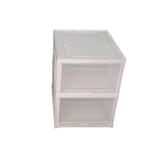 Stackable Multifunctional Storage, for Clothes Foldable Drawer Shelf Basket Utility Cart Rack Storage Organizer Cart for Kitchen, Pantry Closet, Bedroom, Bathroom, Laundry (2 / Layer 1 Pc) Your Brand