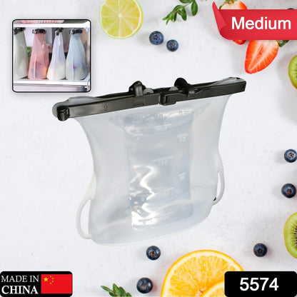 Reusable Silicone Food Storage Bag Set Leakproof Lock Reusable Flat Bottom Freezer Bags, Sandwich Bags, Silicone Food Grade Kids Snack Bags, BPA Free Microwave Dishwasher Safe (1 Pc) Your Brand