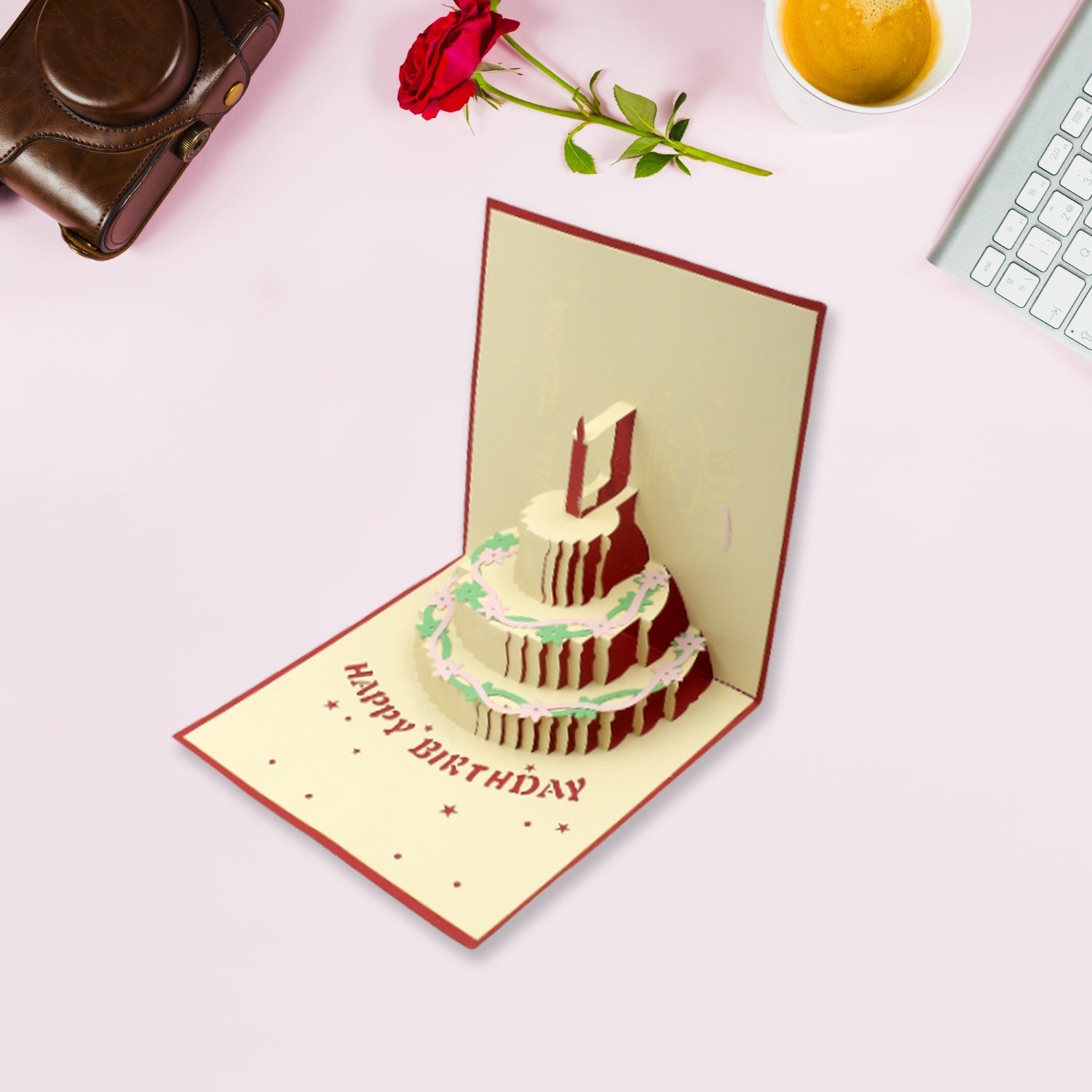 3D Paper Wish Card High Quality Paper Card All Design Card Good Wishing Card  (Birthday , Valentine , love , Christmas Card) (1Pc ) Your Brand