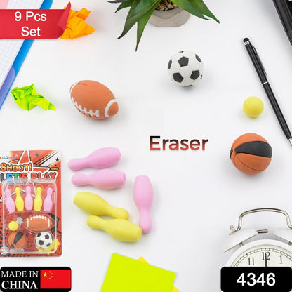 Mini Eraser Set for Kids (9 Pieces) - Fun Designs, Party Favors, School Prizes Your Brand