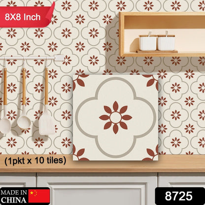 Peel and Stick Floor Tiles Kitchen / Bathroom Backsplash Sticker Detachable Waterproof DIY Tile Stickers for Wall Decoration Tiles Home Decoration (8x8 Inch / 10 Pcs Set) Your Brand