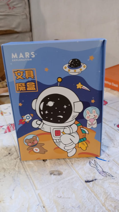 Cartoon Stationery Box  Cartoon Design School Box Book , diary , Pen , Eraser, Sharpner , Sticker & Pen Refill Student Gift School box  (1 box) Your Brand