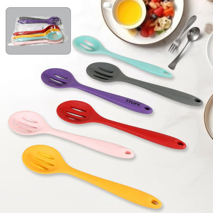 Multipurpose Silicone Spoon, Silicone Basting Spoon Non-Stick Kitchen Utensils Household Gadgets Heat-Resistant Non Stick Spoons Kitchen Cookware Items For Cooking and Baking (6 Pcs Set) Your Brand