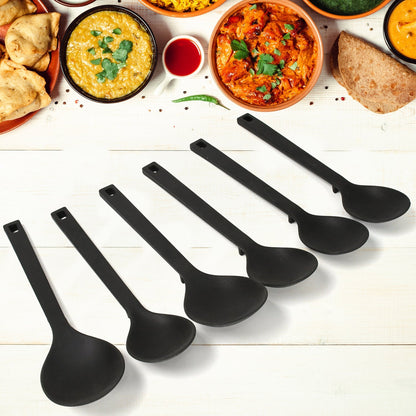 Multipurpose Silicone Spoon, Silicone Basting Spoon Non-Stick Kitchen Utensils Household Gadgets Heat-Resistant Non Stick Spoons Kitchen Cookware Items For Cooking and Baking (6 Pcs Set) Your Brand
