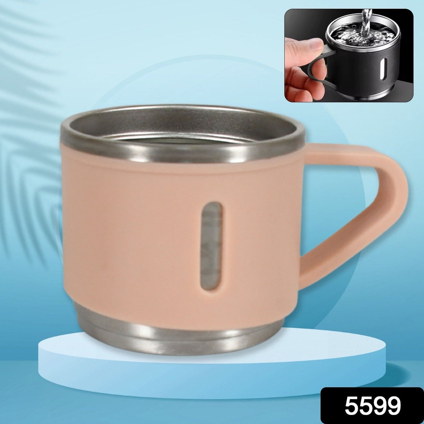 Stainless Steel Vacuum Coffee / Tea Cup, Tea Mug Hot Insulated Double Wall Stainless Steel, Coffee, and Milk Cup with Handle Easy To Carry: Coffee Cup (1 Pc) Your Brand