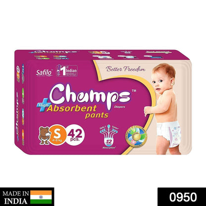 Premium Champs High Absorbent Pant Style Diaper (Small Size / 42 Pcs) Your Brand