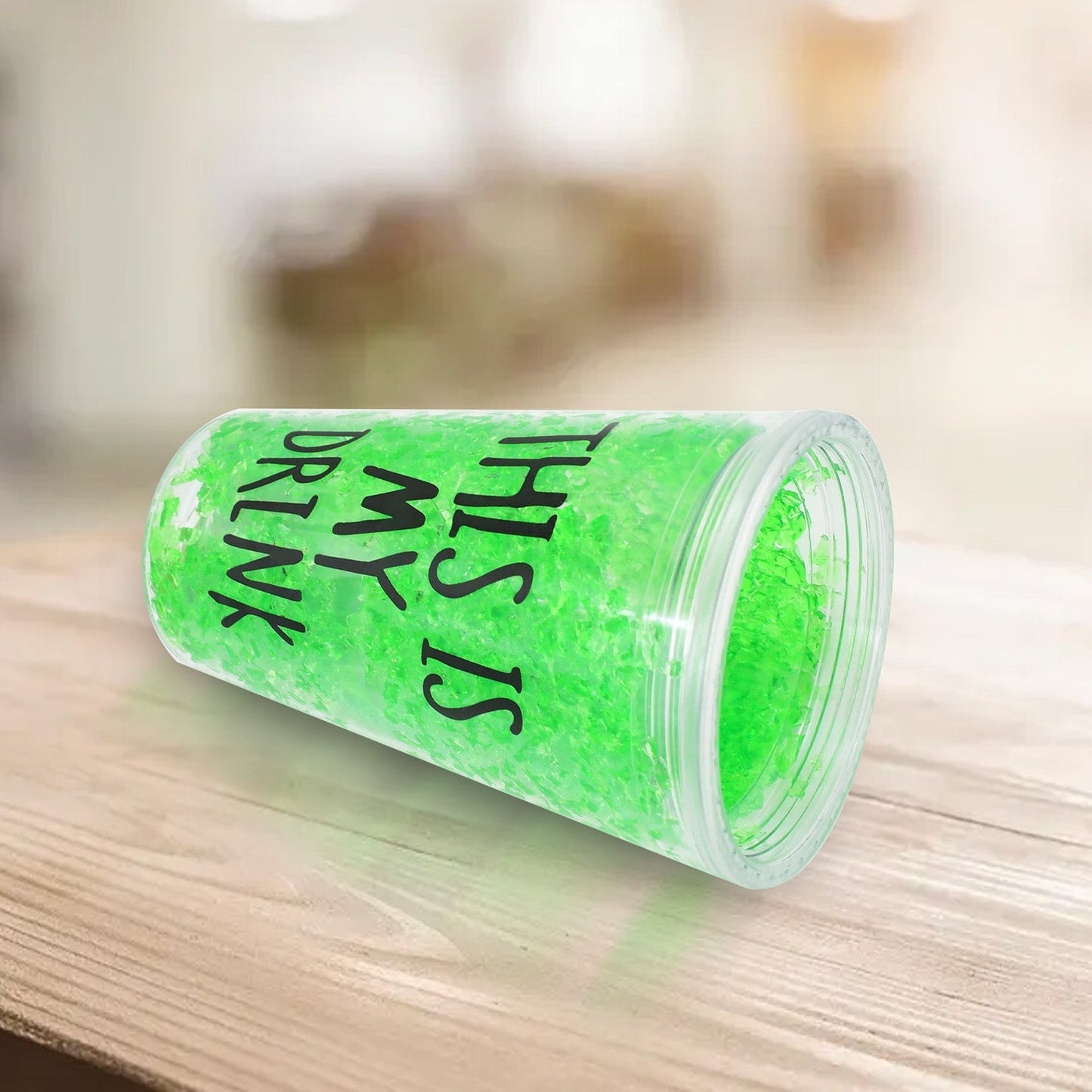 Plastic Drink Cup, Tea Coffee Tumbler with Lid and Straw (1 Pc) Your Brand