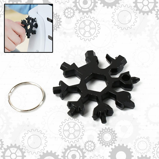 Durable & Portable 18 in 1 Snowflake Multi-Tool, Snowflake Bottle Opener Flat Phillips Screwdriver Kit Wrench Your Brand
