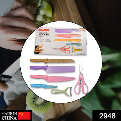 Corrugated 6Pc Kitchen Knife Set Professional Box Knife Set 6 Piece Forged Kitchen Knives with Box. Your Brand