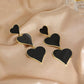 Bold Black Triple Heart Dangle Earrings