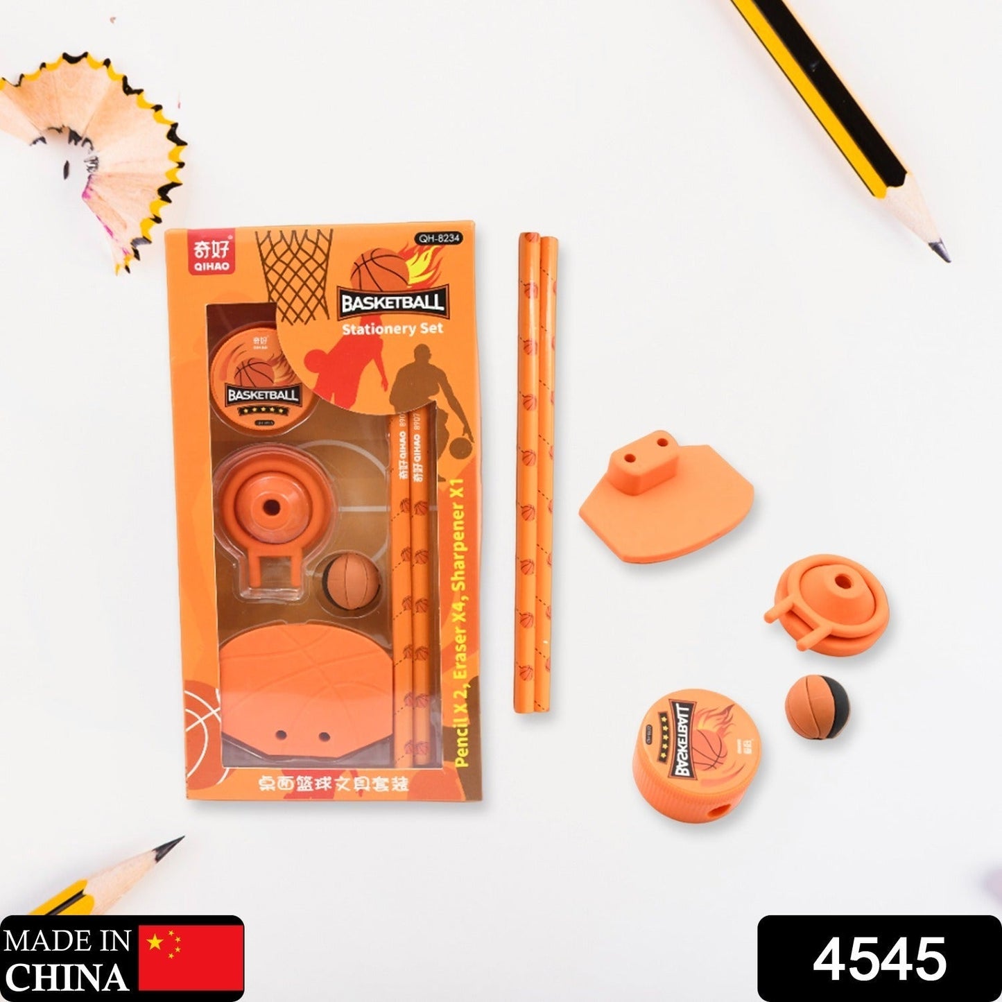 Stationary Kit Football & Basketball Theme Stationary Set For Kids, Pencil, Sharpener, Eraser Set For Kids, Boys & Girls, Birthday Return Gift Stationary Set Your Brand