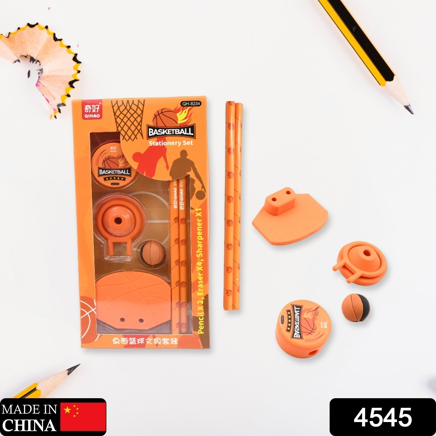 Stationary Kit Football & Basketball Theme Stationary Set For Kids, Pencil, Sharpener, Eraser Set For Kids, Boys & Girls, Birthday Return Gift Stationary Set Your Brand