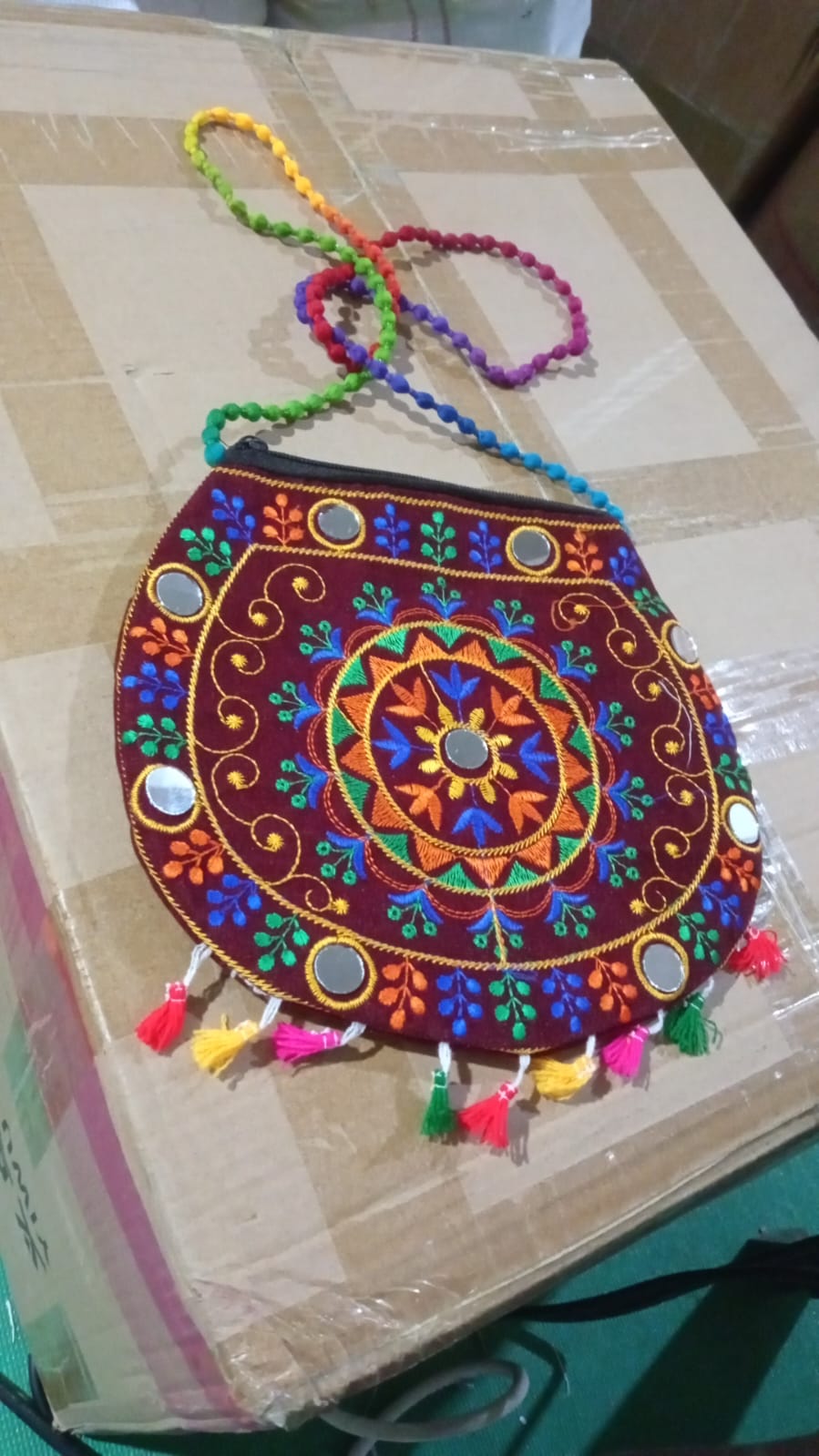 Handcrafted Cotton Embroidered Shoulder Bag / Purse for Girls & women (1 Pc / 9 Inch / Mix Desing) Your Brand