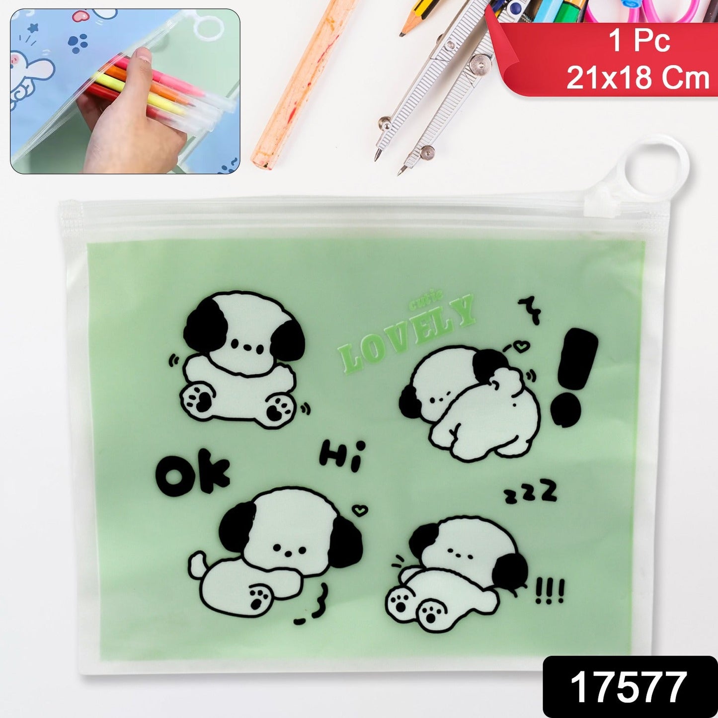 Reusable Multipurpose Pouch Pen Stationary Case Travel,   (1 Pc/ Mix Design)