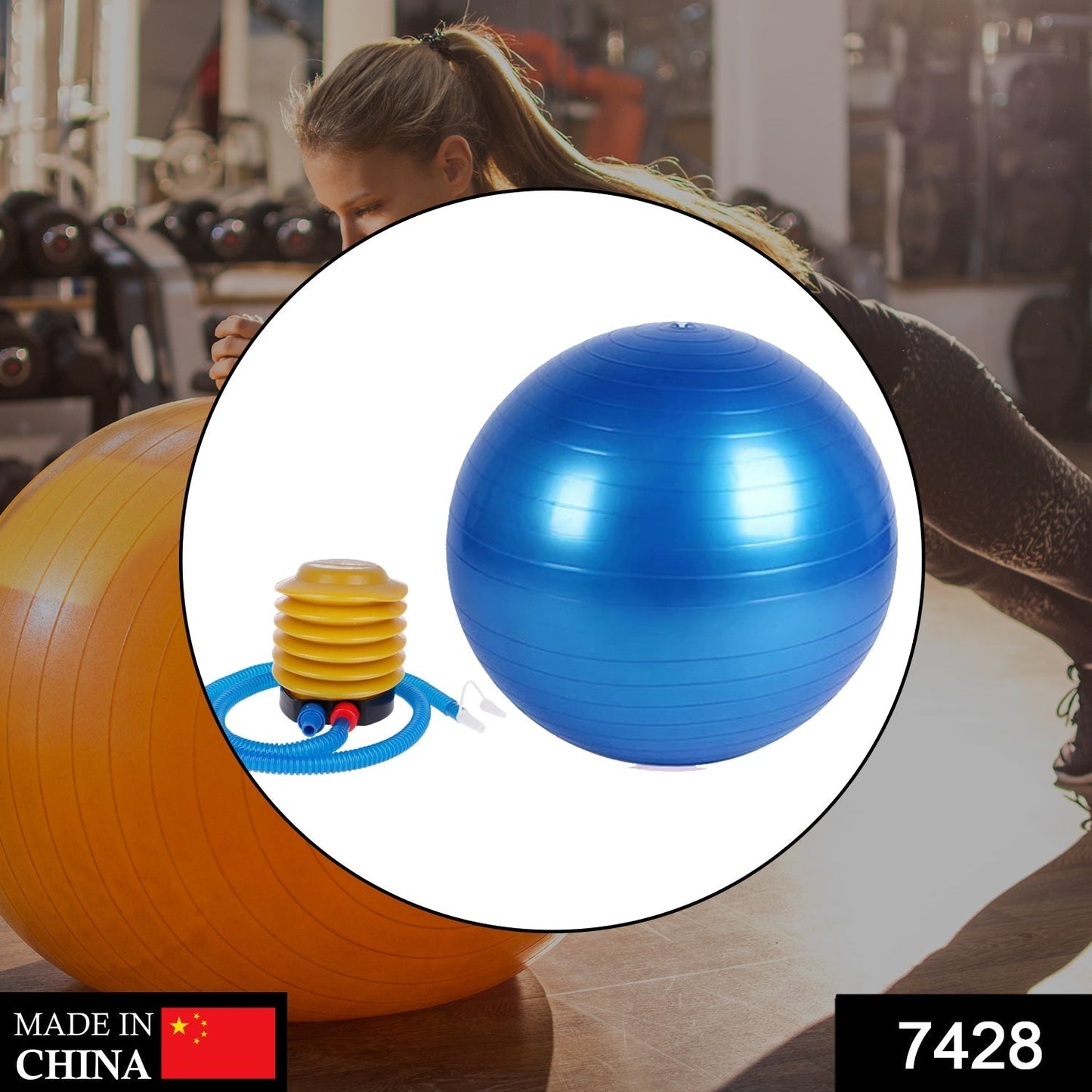 Heavy Duty Gym Ball Non-Slip Stability Ball with Foot Pump for Total Body Fitness Your Brand