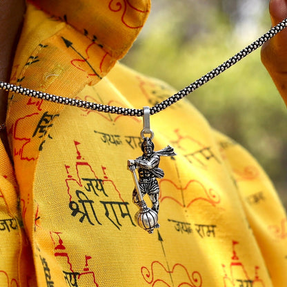 Hanuman Ji Pendant With Gada Religious Jewellery For Men And Women (1 Pc) Wukusy