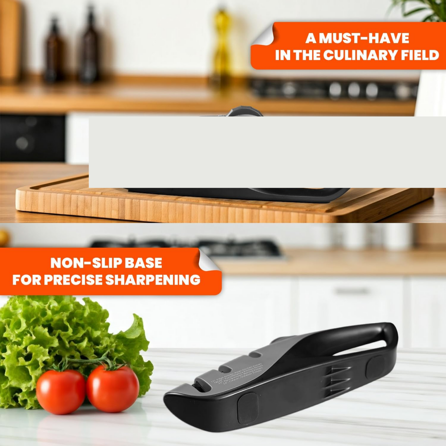 Kitchen Knife Sharpener – Handheld Chefs & Serrated (1 Pc, Chopper Not Included)