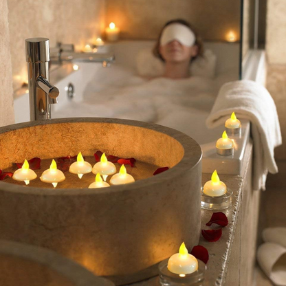 Set of 12 Flameless Floating Candles Battery Operated Tea Lights Tealight Candle
